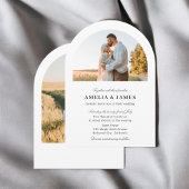 Arch写真エレガント書道結婚の 招待状