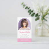 Arch写真フレッシュとトレンディーピンクまたは任意の色 名刺 (スタンド正面)