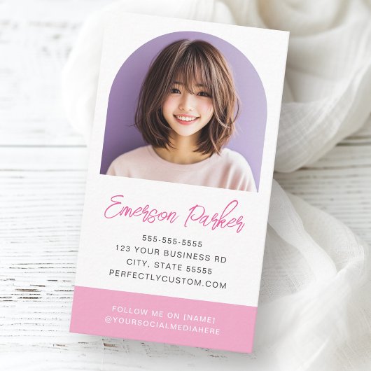 Arch写真フレッシュとトレンディーピンクまたは任意の色 名刺
