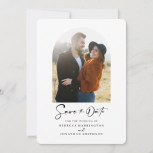 Arch写真ミニマル結婚式の日付の保存 セーブザデート