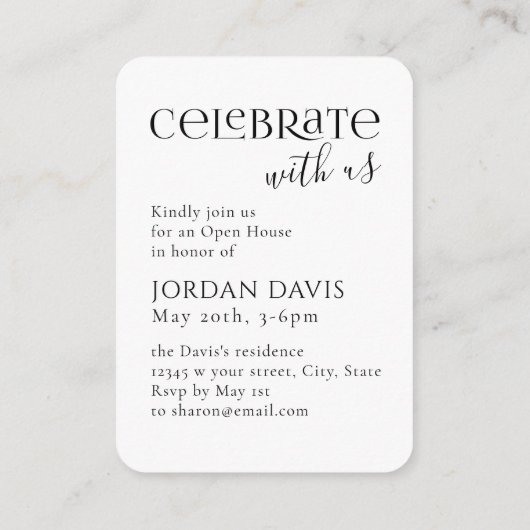 Arch写真モダンの卒業発表 エンクロージャーカード (裏面)