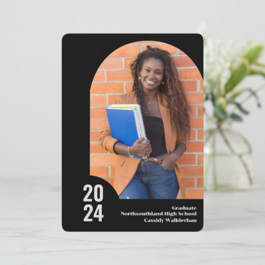 Arch写真モダンの卒業発表 招待状 (スタンド正面)