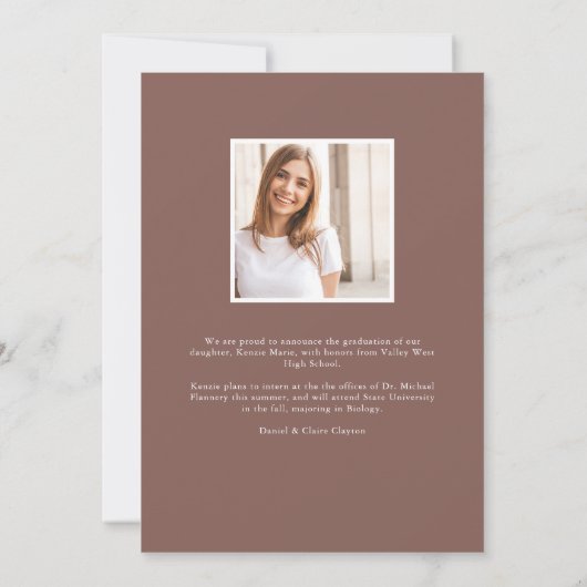 Arch写真モダンの卒業発表 案内状 (裏面)