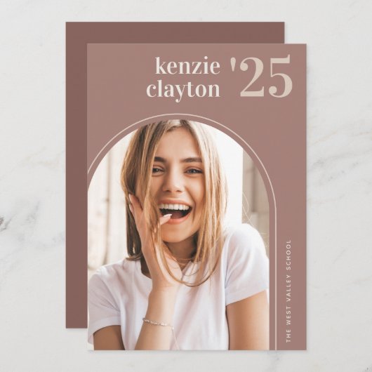 Arch写真モダンの卒業発表 案内状 (正面/裏面)