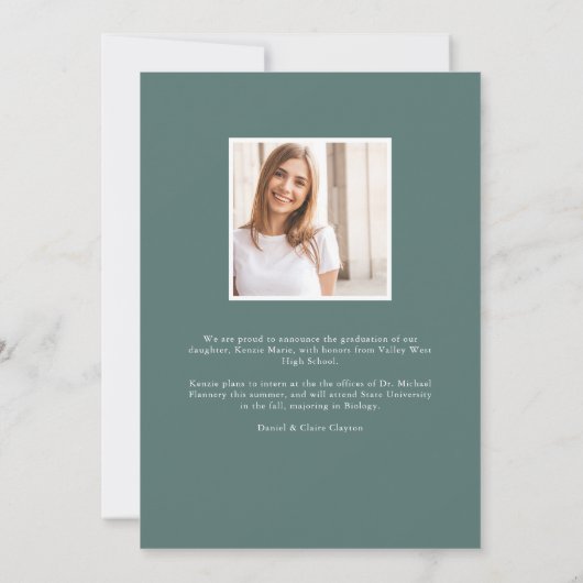 Arch写真モダンの卒業発表 案内状 (裏面)