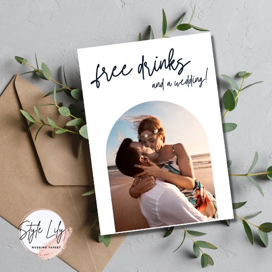 Arch写真モダンフリー飲み物の日付を保存 案内状