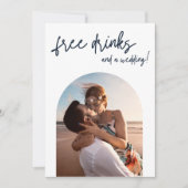 Arch写真モダンフリー飲み物の日付を保存 案内状 (正面)