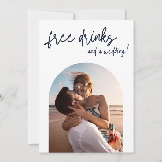 Arch写真モダンフリー飲み物の日付を保存 案内状 (正面)