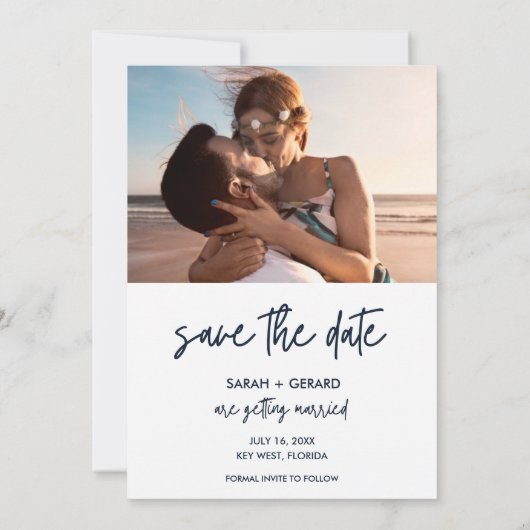 Arch写真モダンフリー飲み物の日付を保存 案内状 (裏面)