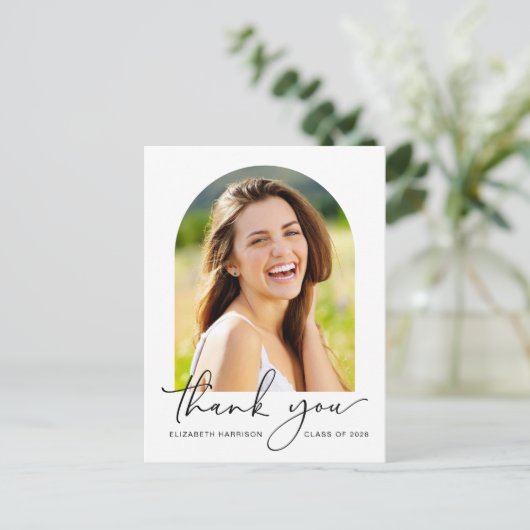 Arch写真モダン卒業ありがとう ポストカード (スタンド正面)