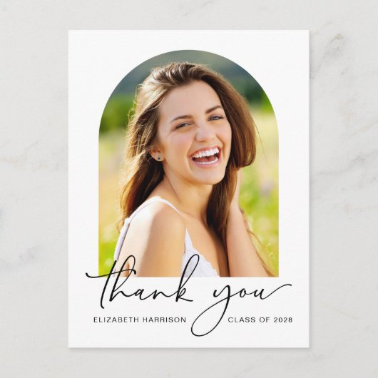 Arch写真モダン卒業ありがとう ポストカード (正面)