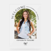 Arch写真モダン卒業パーティー歓迎フロステッド アクリルサイン (正面)