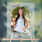 Arch写真モダン卒業パーティー歓迎フロステッド アクリルサイン (ニュートラル)