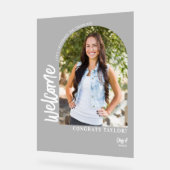 Arch写真モダン卒業パーティー歓迎フロステッド アクリルサイン (傾斜)