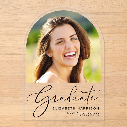 Arch写真卒業アクリル発表 アクリル招待状 (正面)