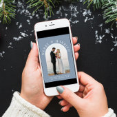 Arch結婚した写真メリーダスティブルークリスマス シーズンカード