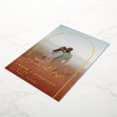 Arch エレガント Kwrithlモダン Save the Date 箔招待状 (回転した状態)