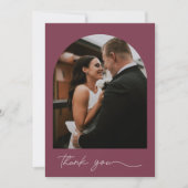 Arch エレガント Photo Jewel Tone's 結婚 Thank You サンキューカード (正面)