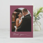 Arch エレガント Photo Jewel Tone's 結婚 Thank You サンキューカード (スタンド正面)