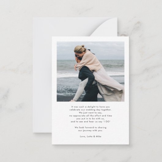 Arch モダン 2写真エレガントな結婚式ありがとう ノートカード (裏面)