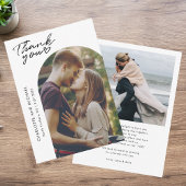 Arch モダン 2写真エレガントな結婚式ありがとう ノートカード