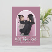 Arch モダン Mom Ever最高の Purple Photo Mothers Day カード (スタンド正面)