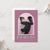 Arch モダン Mom Ever最高の Purple Photo Mothers Day カード (正面/裏面インサイチュ)