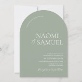 Arch モダン Sageの名結婚前 招待状 (正面)