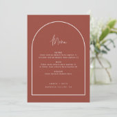 Arch モダン Script Terracotta 結婚's Menu メニュー (スタンド正面)