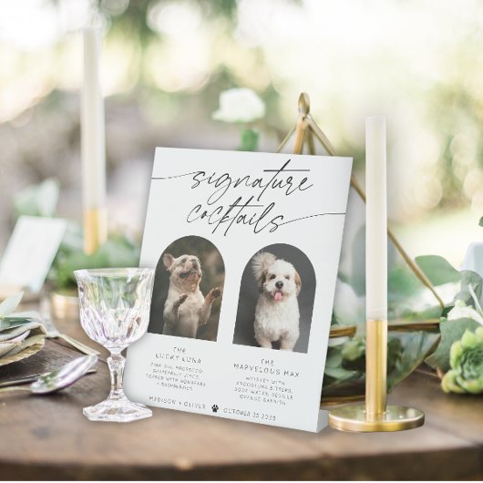 Arch モダン Signature Cocktails Pet Photo 台座サイン