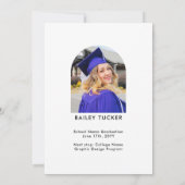 Arch 2-Photo グラデーション Graduation発表 サンキューカード (裏面)