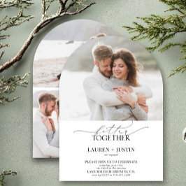 Arch 4モダンフォトスクリプト婚約パーティ 招待状