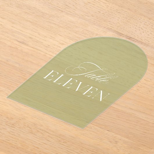 Arch Acrylic Green Wedding Table Eleven Number アクリル招待状 (レイダウン)
