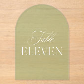 Arch Acrylic Green Wedding Table Eleven Number アクリル招待状 (正面)