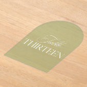 Arch Acrylic Green Wedding Table Thirteen Number アクリル招待状 (レイダウン)