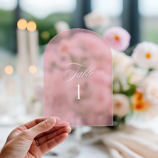 Arch Acrylic Pink Wedding Table Number アクリル招待状