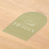 Arch Acrylic Sage Green Wedding Table 15 Number アクリル招待状 (レイダウン)