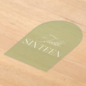Arch Acrylic Sage Green Wedding Table 16 Number アクリル招待状 (レイダウン)