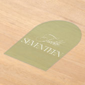 Arch Acrylic Sage Green Wedding Table 17 Number アクリル招待状 (レイダウン)