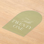 Arch Acrylic Sage Green Wedding Table 21 Number アクリル招待状 (レイダウン)