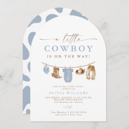 Arch Baby Clothesline Little Cowboy Baby Shower 招待状