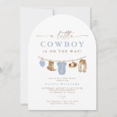 Arch Baby Clothesline Little Cowboy Baby Shower 招待状 (正面)