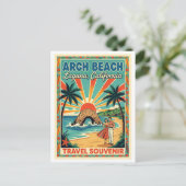 Arch Beach, Laguna CA Retro Travel ポストカード (スタンド正面)