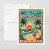 Arch Beach, Laguna CA Retro Travel ポストカード (正面/裏面)