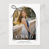 Arch Black Bow Photo Graduation Party Invitation ポストカード (正面)