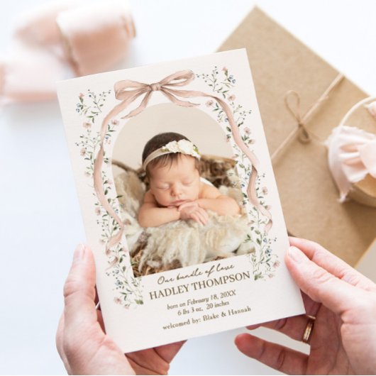 Arch Blooms Baby Announcement 招待状