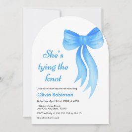 Arch Blue Bow She's Tying the Knot Bridal Shower  招待状