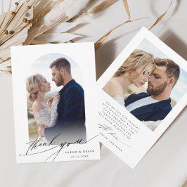 Arch Boho書道2枚結婚写真 サンキューカード