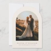 Arch Boho Minimalist Photo Wedding 招待状 (裏面)