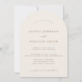 Arch Boho Minimalist Photo Wedding 招待状 (正面)